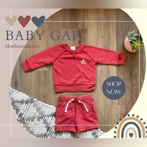 Baby Gap Red Sweatshirt and Shorts Set